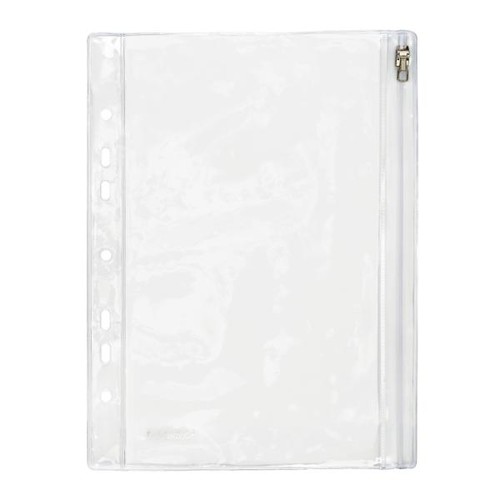 Kleinkrambeutel mit Reißverschluß A5 150µ farblos PVC Foldersys 40420-00 Produktbild Front View L