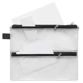 Kleinkrambeutel mit Reißverschluß A5 transluzent/schwarz PVC  Foldersys 40444 Produktbild