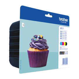Tintenpatrone Multipack für Brother DCPJ132W/MFC-J4310DW 4x600Seiten schwarz/farbig Brother LC123VALBP (PACK=4 STÜCK) Produktbild