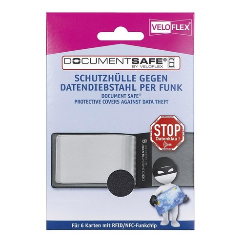 Schutzhüllen DOCUMENTSAFE für 6 Karten 115x78mm schwarz Veloflex 3276800 Produktbild Additional View 1 L