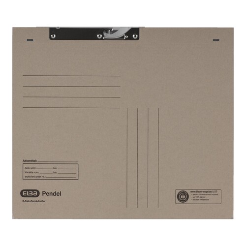 Zweifalt-Pendelhefter kaufmännische + Amtsheftung grau Elba 100420897 Produktbild Front View L