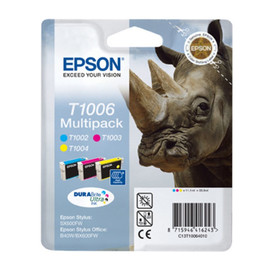 Tintenpatrone T1006 Multipack für Epson Stylus B1100/BX310 je 11,1ml cyan, magenta, yellow Epson T1006 (PACK=3 STÜCK) Produktbild