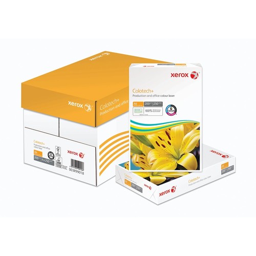 Kopierpapier Xerox Colotech+ A4 200g weiß ECF FSC EU-Ecolabel 168CIE (PACK=250 BLATT) Produktbild Front View L