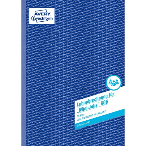 Lohn-/ Gehaltsabrechnung für Mini-Jobs A4 2x50Blatt mit Blaupapier Zweckform 506 Produktbild Additional View 1 L