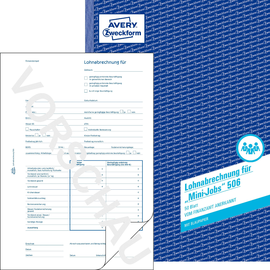 Lohn-/ Gehaltsabrechnung für Mini-Jobs A4 2x50Blatt mit Blaupapier Zweckform 506 Produktbild