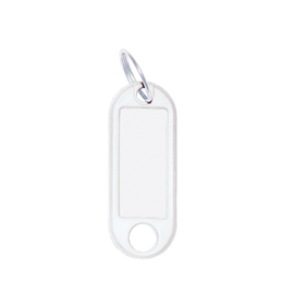 Schlüsselanhänger mit Ring und auswech- selbaren Etiketten 52x21x3mm weiß Wedo Kunststoff 262.8018.00 Produktbild