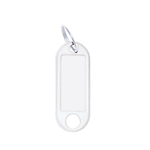 Schlüsselanhänger mit Ring und auswech- selbaren Etiketten 52x21x3mm weiß Wedo Kunststoff 262.8018.00 Produktbild
