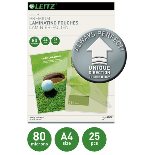 Laminierfolien A4 216x303mm UDT 80µ glänzend Leitz 7479-00-00 (PACK=25 STÜCK) Produktbild Additional View 2 L