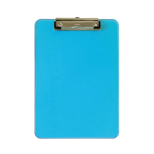 Klemmbrett mit Bügelklemme kurze Seite A4 transparent blau Kunststoff Maul 23406-31 Produktbild