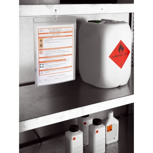 Sichttasche mit Öse und Schutzklappe zum Aufhängen oben offen A4 farblos PP Durable 2307-19 (PACK=10 STÜCK) Produktbild Additional View 3 L