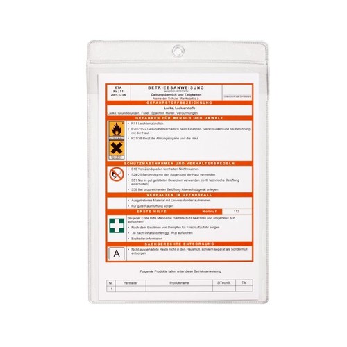 Sichttasche mit Öse und Schutzklappe zum Aufhängen oben offen A4 farblos PP Durable 2307-19 (PACK=10 STÜCK) Produktbild Additional View 1 L