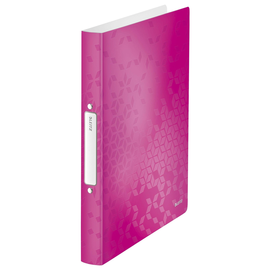 Ringbuch WOW A4 2Ringe Ringe-Ø25mm bis 190Blatt pink metallic PP Leitz 4257-00-23 Produktbild