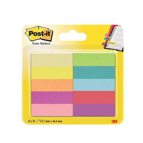 Haftstreifen Post-it Page Marker 12,7x44,4mm 5 Neonfarben Papier 3M 670-10AB (PACK=10x 50 STÜCK) Produktbild