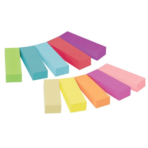 Haftstreifen Post-it Page Marker 12,7x44,4mm 5 Neonfarben Papier 3M 670-10AB (PACK=10x 50 STÜCK) Produktbild Additional View 1 L