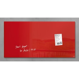 Glas-Magnetboard artverum 910x460x15mm rot inkl. Magnete Sigel GL147 Produktbild