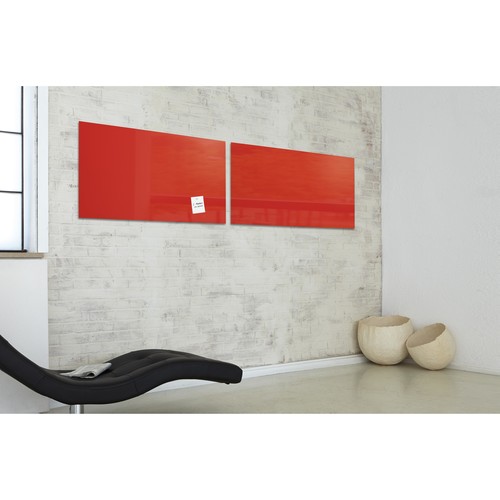 Glas-Magnetboard artverum 910x460x15mm rot inkl. Magnete Sigel GL147 Produktbild Additional View 8 L