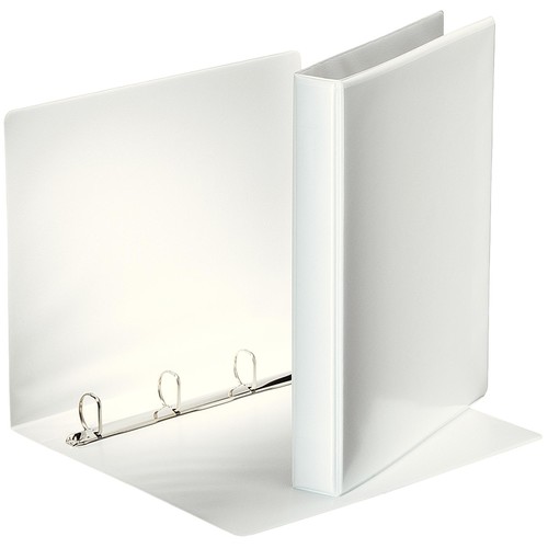 Präsentationsringbuch mit 2Taschen A4 4Ringe Ringe-Ø25mm bis 250Blatt weiß PP-Folie Esselte 49702 Produktbild Front View L