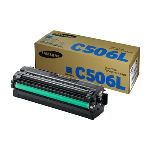 Toner C506L für Samsung CLP680/CLX6260 3500Seiten cyan SU038A Produktbild Front View L