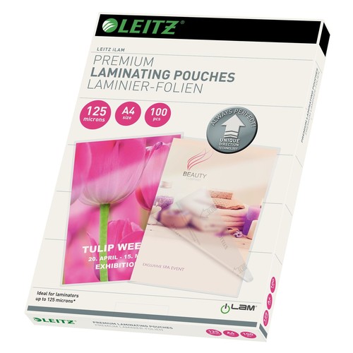 Laminierfolien A4 216x303mm UDT 125µ glänzend Leitz 7481-00-00 (PACK=100 STÜCK) Produktbild Additional View 1 L