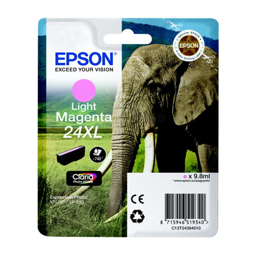 Tintenpatrone 24XL für Expression Photo XP-750/760/850/860-950 9,8ml magenta hell Epson T243640 Produktbild Front View L