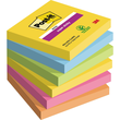 Haftnotizen Post-it Super Sticky Notes 76x76mm Carnival Papier 3M 654-6SS-CARN (ST=6x 90 BLATT) Produktbild