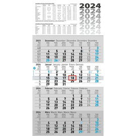 Viermonatskalender 2024 UWS 30x60cm schwarz/blau Glocken 50-70242004 Produktbild