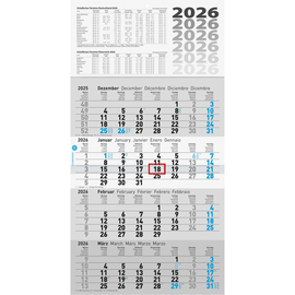 Viermonatskalender 2026 UWS 30x60cm schwarz/blau Glocken 50-70242006 Produktbild