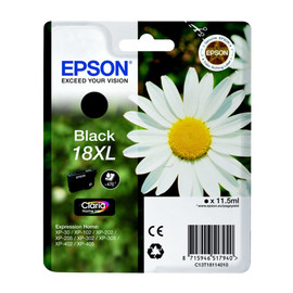 Tintenpatrone 18XL für Epson Expression Home XP-102/202/205 11,5ml schwarz Epson T181140 Produktbild