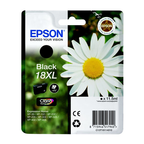 Tintenpatrone 18XL für Epson Expression Home XP-102/202/205 11 5ml schwarz Epson T181140