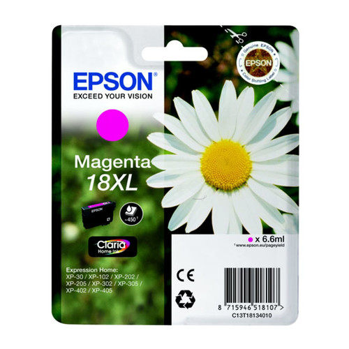 Tintenpatrone 18XL für Epson Expression Home XP-102/202/205 6 6ml magenta Epson T181340