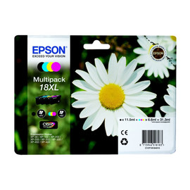 Tintenpatrone 18XL für Expression Home XP-102/202/205 Multipack 4-farbig 31,3ml Epson T181640 (ST=4 STÜCK) Produktbild
