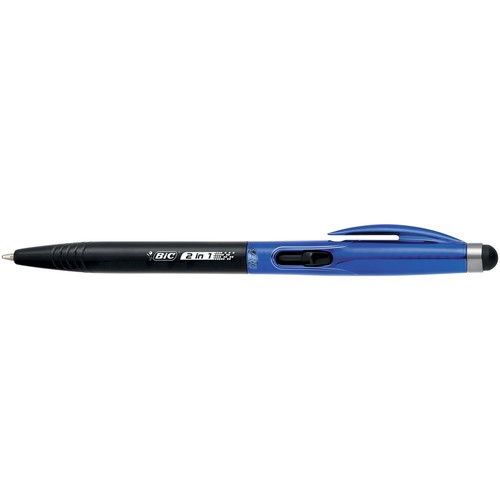 Kugelschreiber mit Touchpen 2in1 Stylus 0,4mm sortiert metallic silber, blau Bic 905449 Produktbild Additional View 2 L
