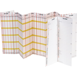 Urlaubsplaner für 25 Personen 138x29,5cm 2026 leporellogefalzt 15Monate/1Seite dreifarbig Brunnen 10-70135 006 Produktbild