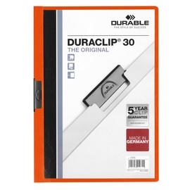 Klemmmappe Duraclip30 A4 bis 30Blatt orange Hartfolie Durable 2200-09 Produktbild