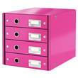 Schubladenbox Click&Store 4 Schübe 290x283x360mm metallic pink Hartpappe Leitz 6049-00-23 Produktbild