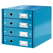 Schubladenbox Click&Store 4 Schübe 290x283x360mm metallic blau Hartpappe Leitz 6049-00-36 Produktbild