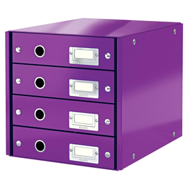 Schubladenbox Click&Store 4 Schübe 290x283x360mm Metallic violett Hartpappe Leitz 6049-00-62 Produktbild