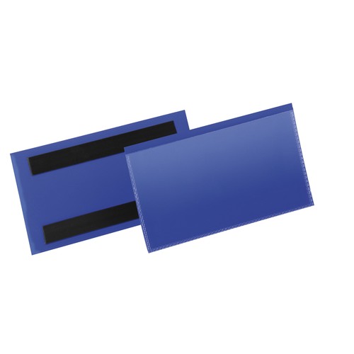 Etikettentaschen 150x67mm dunkelblau magnetisch Durable 1742-07 (PACK=50 STÜCK) Produktbild Front View L