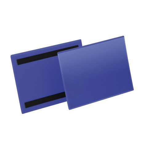 Kennzeichnungstaschen A5 quer dunkelblau magnetisch Durable 1743-07 (PACK=50 STÜCK) Produktbild Front View L