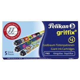 Tintenpatrone für Griffix Schulfüller P1R3/5 mit Motiv königsblau löschbar Pelikan 960583 (PACK=5 STÜCK) Produktbild