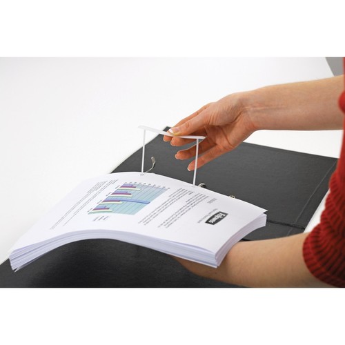 Archivclip zweiteilig mit Deckschiene weiß Plastik Fellowes 00895 (PACK=100 STÜCK) Produktbild Additional View 1 L