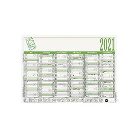 Arbeitstagekalender 2023 A5 21x14,8cm 6Monate/1Seite schwarz/grün UWS Karton Zettler 904-0700 Produktbild