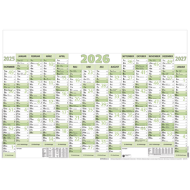 Plakatkalender 2026 A1 88x63cm 12Monate/1Seite schwarz/grün UWS Zettler 919-0713 Produktbild