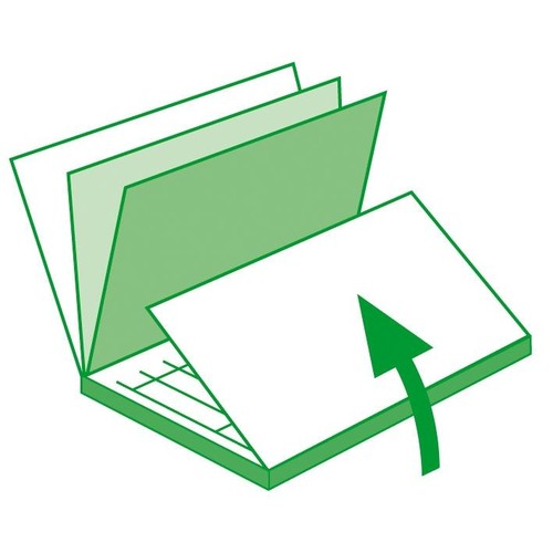 Quittungsblock für Kleinunternehmer A6 quer 2x30Blatt mit fortl. Nummerierung selbstdurchschreibend Sigel SD120 Produktbild Back View L