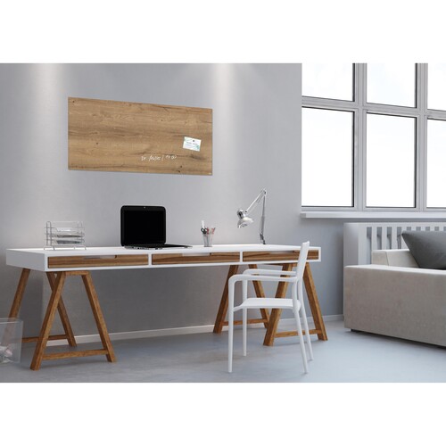 Glas-Magnetboard artverum 910x460x15mm Natural-Wood inkl. Magnete Sigel GL258 Produktbild Additional View 3 L