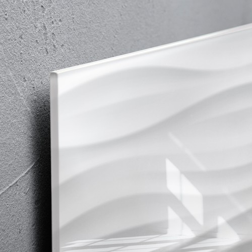 Glas-Magnetboard artverum 910x460x15mm White-Wave inkl. Magnete Sigel GL260 Produktbild Additional View 2 L