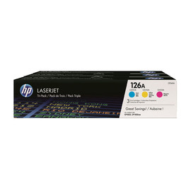 Toner 126A für Color Laser Jet Pro 1000 je 1000Seiten cyan/magenta/yellow HP CF341A (PACK=3 STÜCK) Produktbild