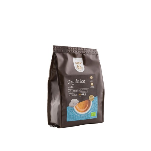 Kaffeepads Bio Orgánico mild GEPA 8960924 (PACK=18 STÜCK) Produktbild Front View L