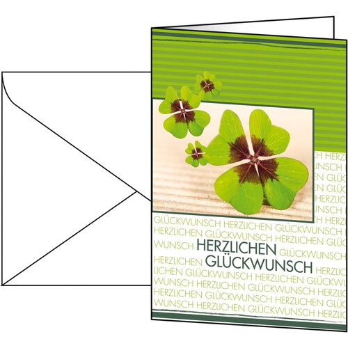 Glückwunsch-Karten inkl. Umschläge 115x170mm 220g Fortune Sigel DS004 (PACK= JE 10 STÜCK) Produktbild