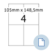 Etiketten Inkjet+Laser+Kopier 105x148,5mm auf A4 Bögen weiß Herma permanent 8404 (PACK=2000 STÜCK) Produktbild